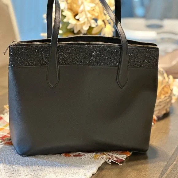 Kate Spade Black and Glitter Tote - Picture 2 of 9